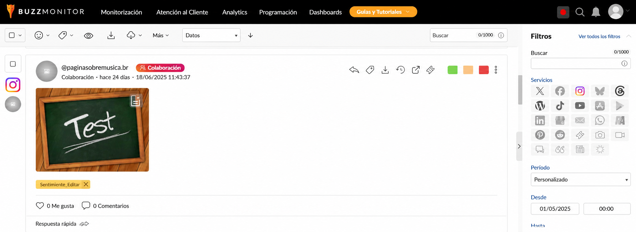 MONITOREO - Recopilación de contenido collab para Instagram