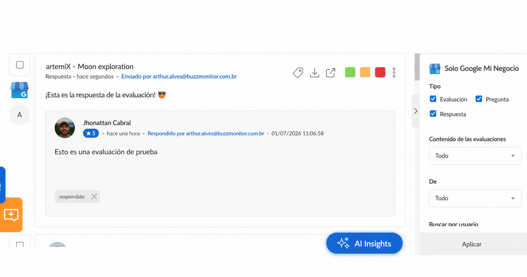 MONITOREO - Recopilación de respuestas a reseñas de Google My Business