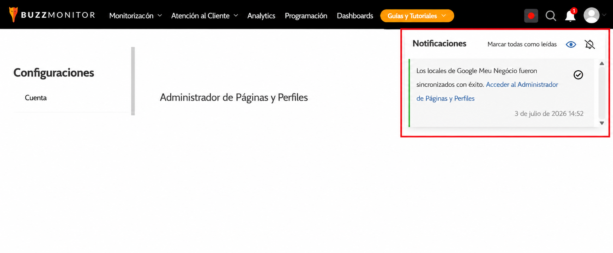 PLATAFORMA - Actualización en la gestión y visualización de notificaciones